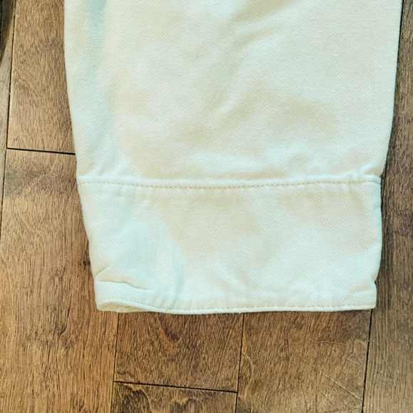 Ecru washed twill wide leg capri Sz M - Picture 4 of 8